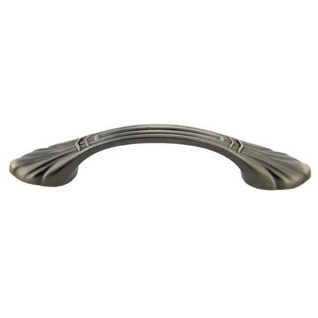 Crown 4-7/10" Deco Cabinet Pull with 3" Center to Center Satin Pewter Finish CHP86765APH
